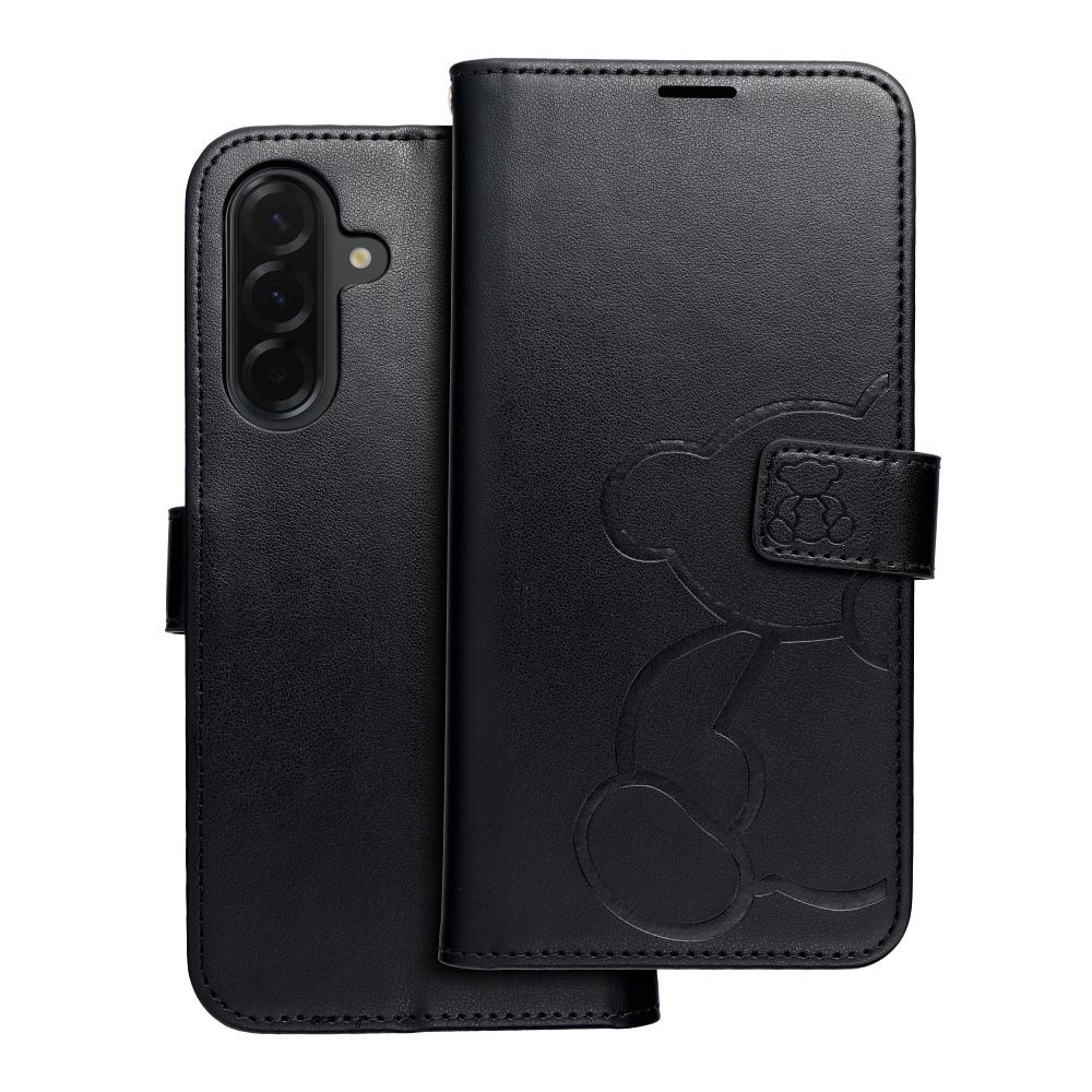 Husa Mezzo Book Flip pentru Samsung A36 5G Teddy Bear Negru