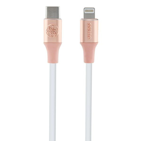 Cablu Guess Ebossed Logo Usb-c / Lightning 1.5m Fast Charging - Roz