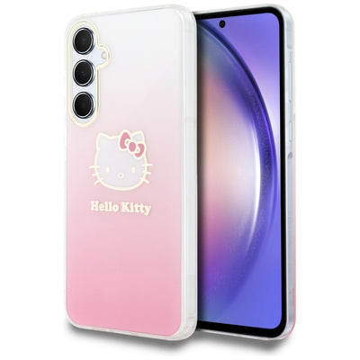 Husa Hello Kitty IML Gradient Electrop Kitty Head pentru Samsung Galaxy A55 - Roz