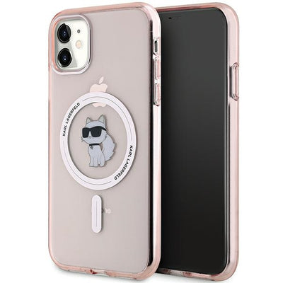 Husa Karl Lagerfeld IML Choupette Magsafe pentru iPhone 11 / Xr - Roz