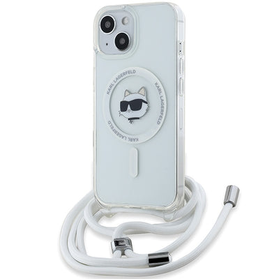 Husa Karl Lagerfeld IML Choupette Head & Cord Magsafe pentru iPhone 13 / 14 / 15 - Transparent