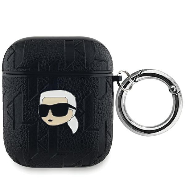 Husa Karl Lagerfeld Monogram Karl Head pentru AirPods 1 / 2 - Negru