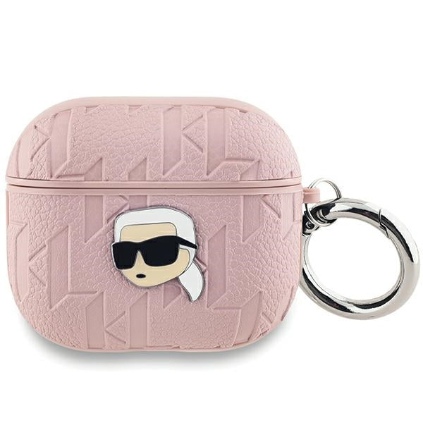 Husa Karl Lagerfeld Monogram Karl Head pentru AirPods 3 - Roz