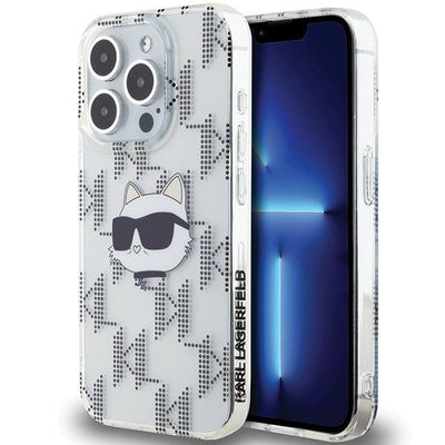Husa Karl Lagerfeld IML Choupette Head & Monogram pentru iPhone 15 Pro - Transparent