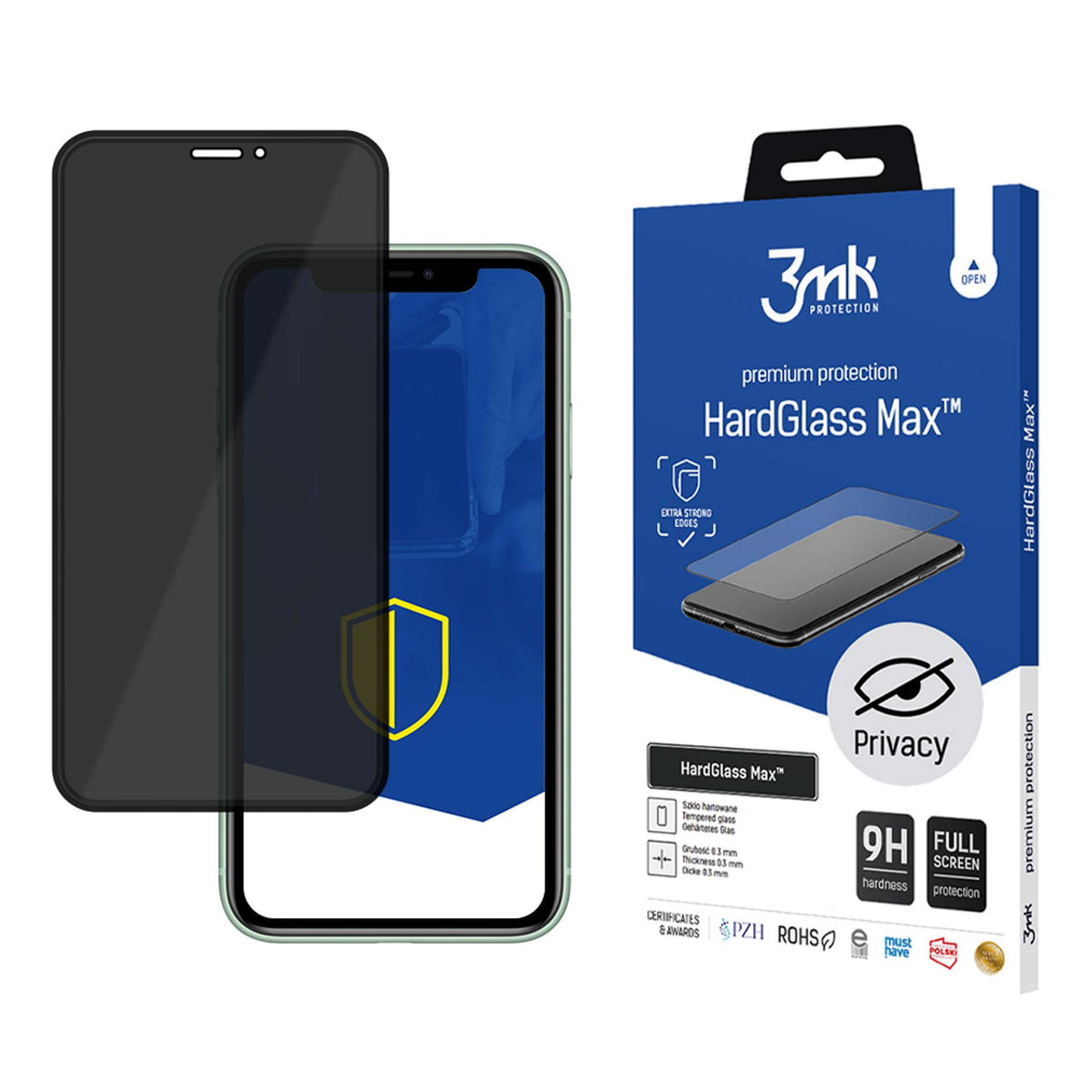 Folie 9H 3mk Hardglass Max Privacy™ Privacy Glass pentru iPhone 11