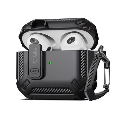 Husa Tech-protect X-carbo pentru AirPods Pro 1 / 2 - Negru