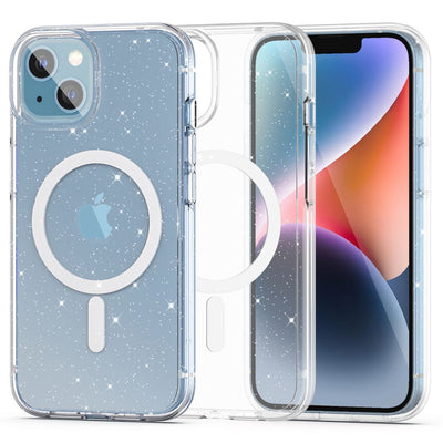 Husa Tech-protect Flexair Hybrid Magsafe iPhone 13/14 - Transparent Glitter