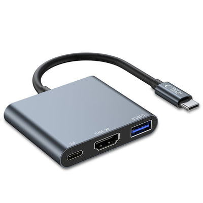 Cablu HUB Tech-protect V1 3in1 Usb-c - Usb-a 3.0 / Usb-c PD 100W / Hdmi 4K 30Hz - Gri