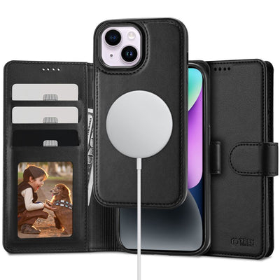 Husa Tech-protect Wallet Magsafe pentru iPhone 15 - Negru