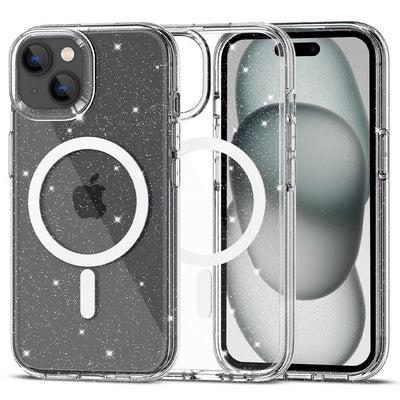 Husa Tech-protect Flexair Hybrid Magsafe iPhone 15 - Transparent Glitter