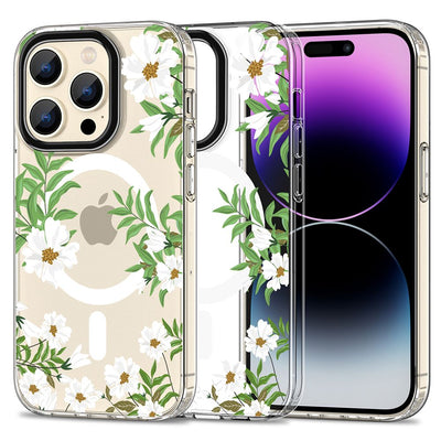 Husa Tech-protect Magmood Magsafe iPhone 15 Pro Max - Daisies cu Leaves