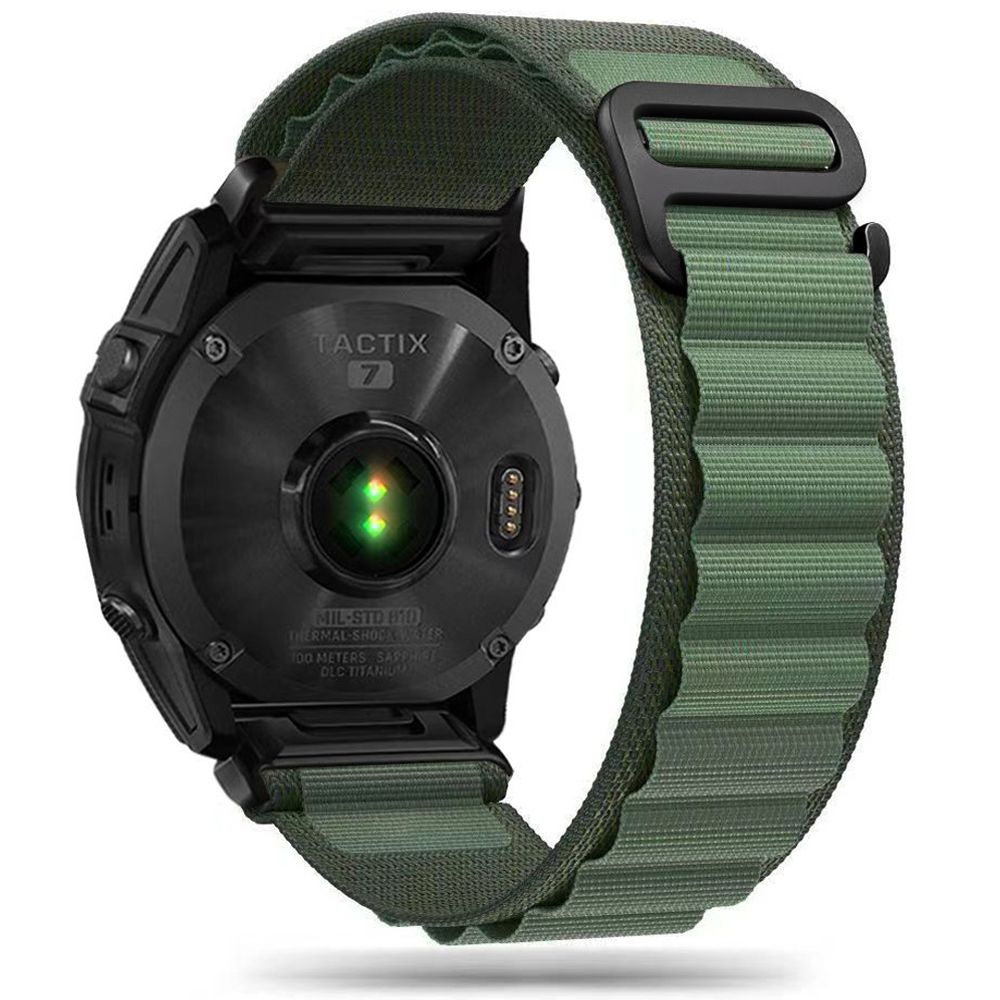 Curea Tech-protect Nylon Pro pentru Garmin Fenix 5 / 6 / 6 Pro / 7 - Verde inchis