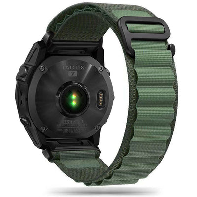 Curea Tech-protect Nylon Pro pentru Garmin Fenix 5 / 6 / 6 Pro / 7 - Verde inchis