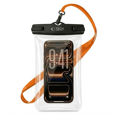 Husa Tech-protect Waterproof Uwc7 Waterproof pentru Devices Up To 6.9" - Negru And Portocaliu