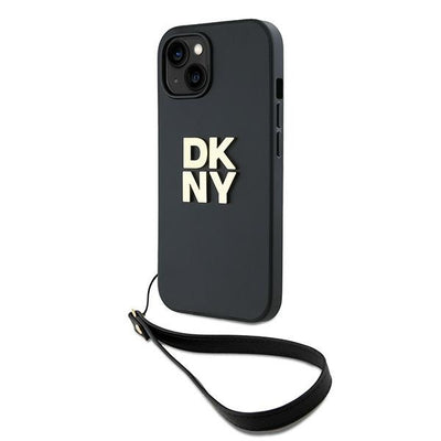 Husa Dkny Wrist Curea Stock Logo iPhone 15 Plus - Negru