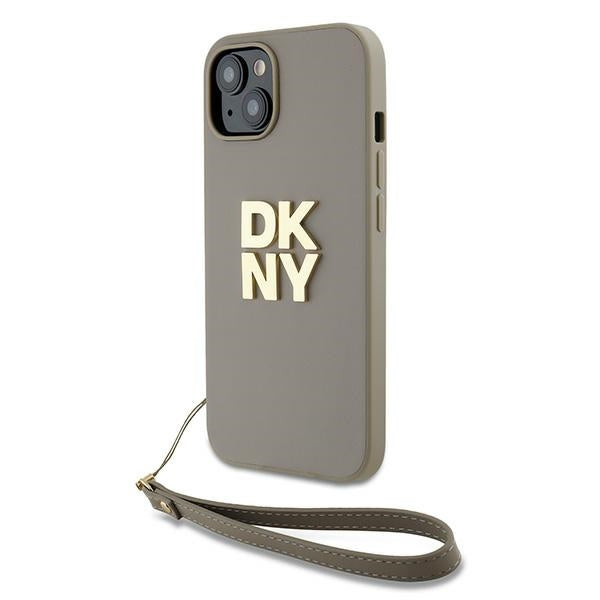 Husa Dkny Wrist Curea Stock Logo pentru iPhone 15 / 14 / 13 - Bej