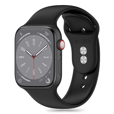 Curea Tech-protect Silicone pentru Apple Watch 4 / 5 / 6 / 7 / 8 / 9 / SE / Ultra 1 / 2 (42 / 44 / 45 / 49 Mm) - Negru