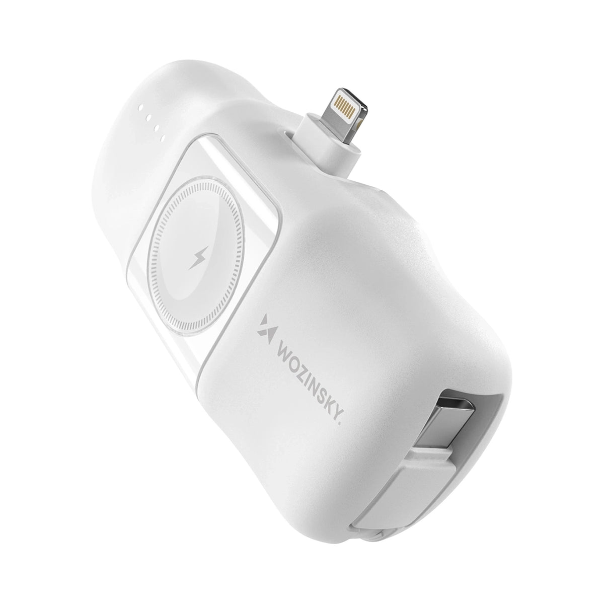 Cablu Wozinsky 5000mAh 15W Lightning Mini Acumulator extern cu Built-in Usb-c And Apple Watch Incarcator - Alb