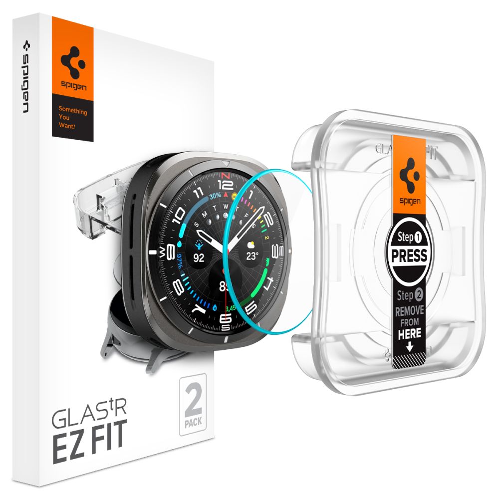 Folie Spigen Glas.tr EZ Fit sticla pentru Samsung Galaxy Watch Ultra (47mm) - Transparent (2-pack)