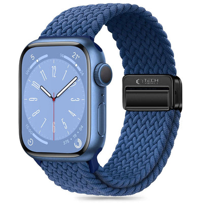 Curea Tech-protect Nylonmag pentru Apple Watch 4 / 5 / 6 / 7 / 8 / 9 / SE / Ultra 1 / 2 (42 / 44 / 45 / 49 Mm) - Albastr