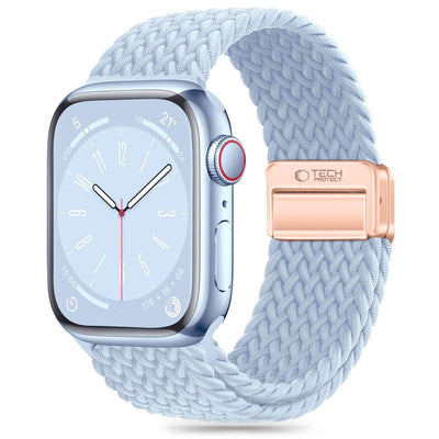 Curea Tech-protect Nylonmag pentru Apple Watch 4 / 5 / 6 / 7 / 8 / 9 / SE (38 / 40 / 41 Mm) - Albastru