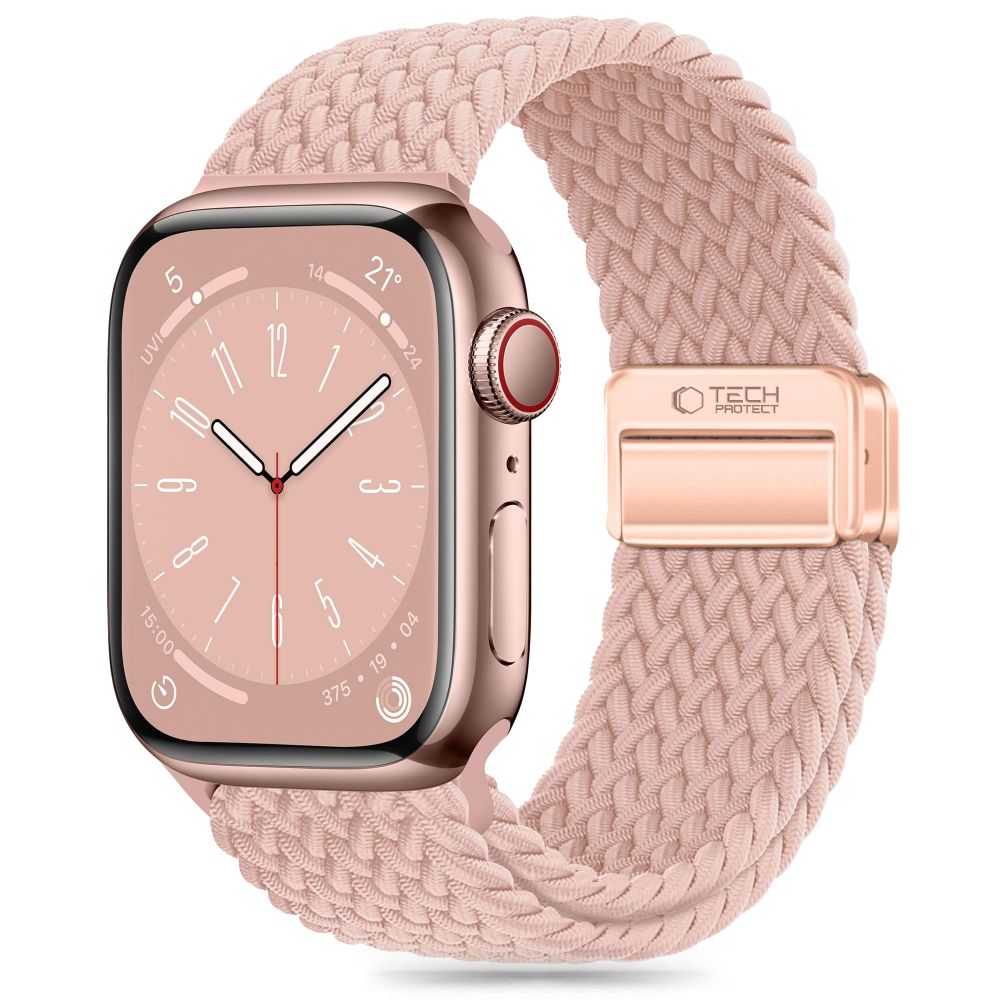 Curea Tech-protect Nylonmag pentru Apple Watch 4 / 5 / 6 / 7 / 8 / 9 / SE (38 / 40 / 41 Mm) - Roz
