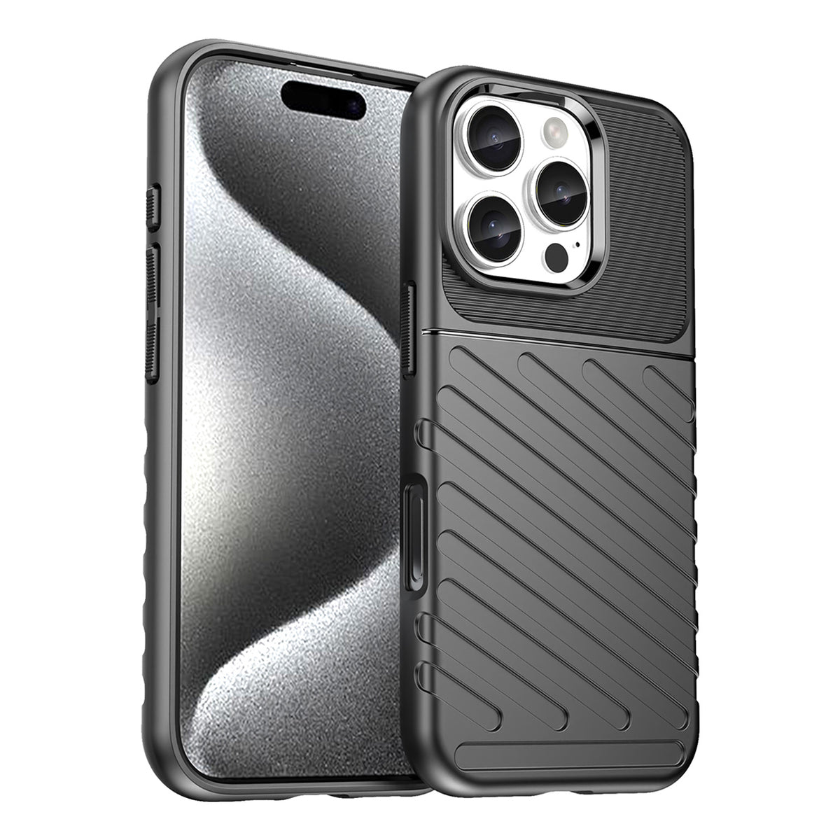 Husa Thunder pentru iPhone 16 Pro Max Silicone - Negru