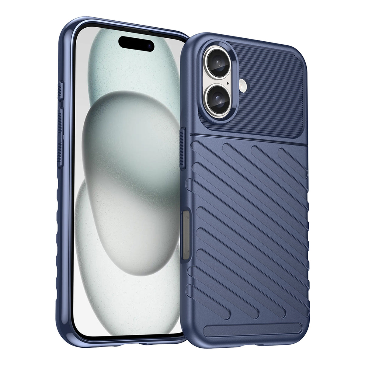 Husa Thunder pentru iPhone 16 Plus Silicone - Albastru