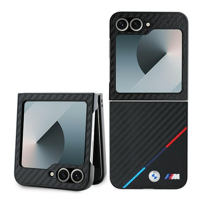 Husa BMW Carbon Tricolor pentru Samsung Galaxy Z Flip 6 - Negru