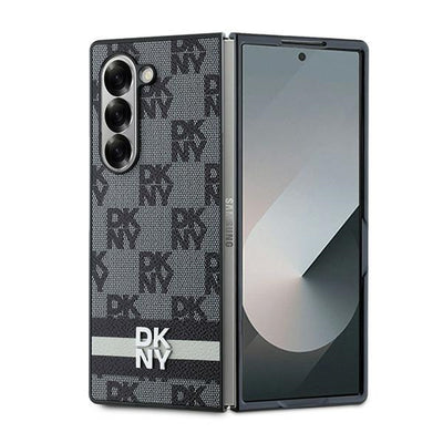 Husa Dkny Checkered Pattern Printed Stripes pentru Samsung Galaxy Z Fold 6 - Negru