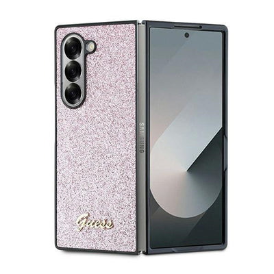 Husa Guess 4G Glitter Script pentru Samsung Galaxy Z Fold 6 - Roz