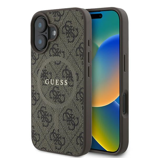 Husa Guess 4G Ring Classic Logo Magsafe iPhone 16 Plus - Maro
