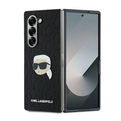 Husa Karl Lagerfeld Saffiano Monogram Head Pin pentru Samsung Galaxy Z Fold 6 - Negru