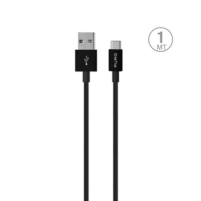Cablu Puro Alb Usb-a Usb-c 1m - Negru