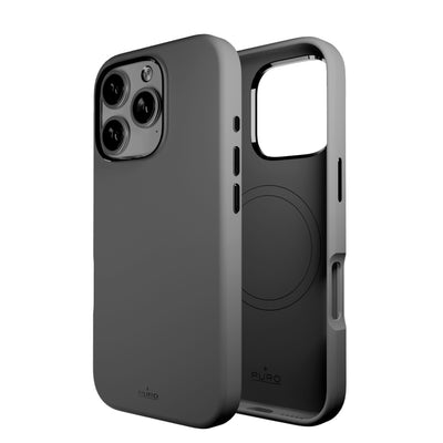 Husa Puro Icon Mag Pro Magsafe Silicone pentru iPhone 16 Pro - Gri inchis
