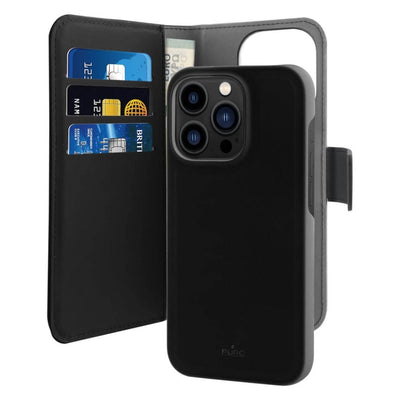Husa Puro Wallet Detachable Magsafe 2in1 PU Leather cu Flap And Wallet pentru iPhone 14 Pro Max - Negru