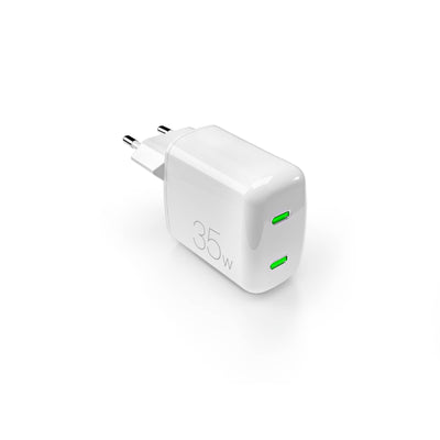 Incarcator priza Puro Minipro 35W Gan 2xUSB-C - Alb