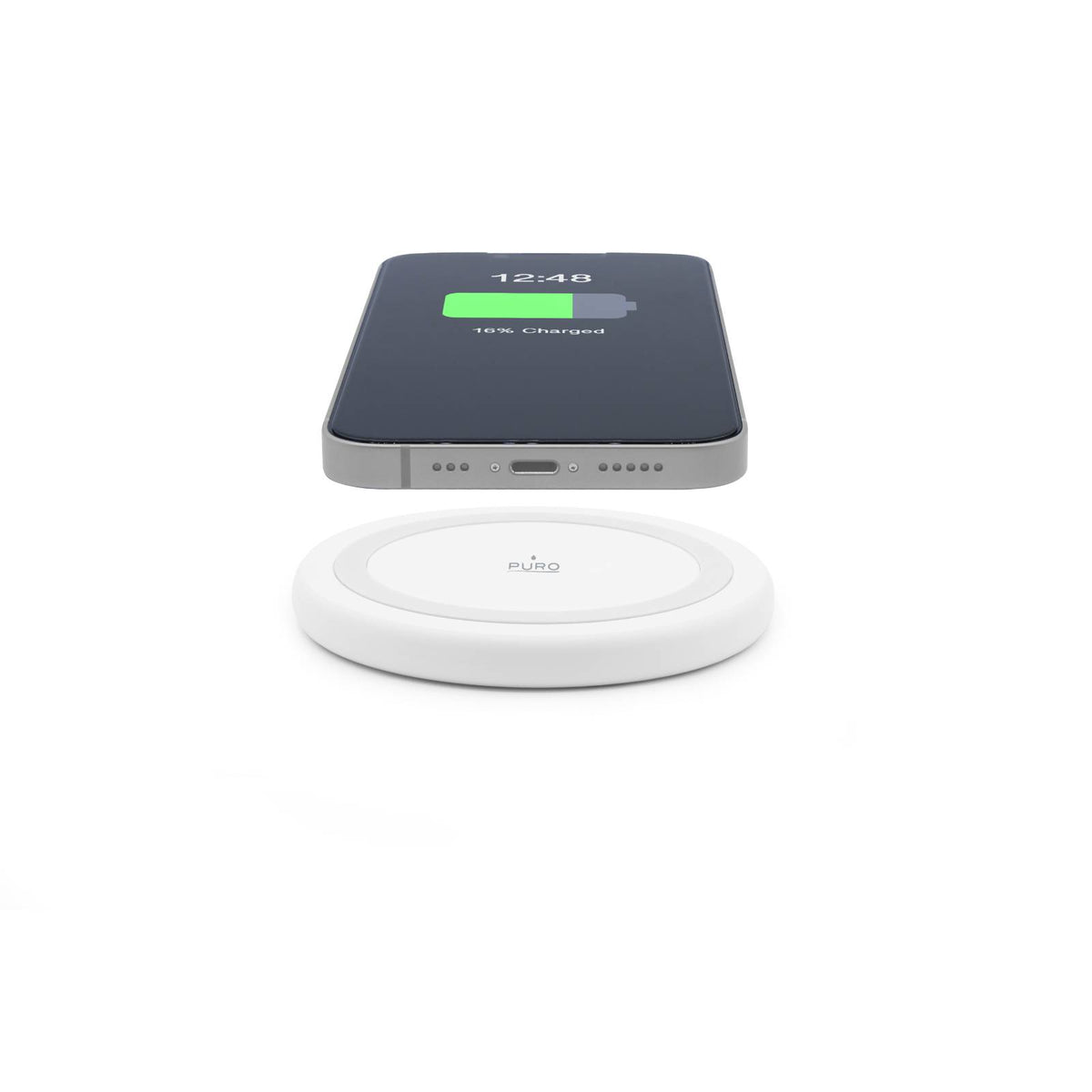 Incarcator wireless Puro pentru Android, iPhone - Alb