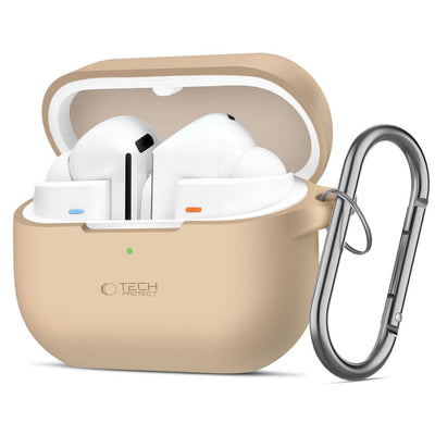 Husa Tech-protect Silicone Hook pentru Samsung Galaxy Buds 3 / 3 Pro - Maro