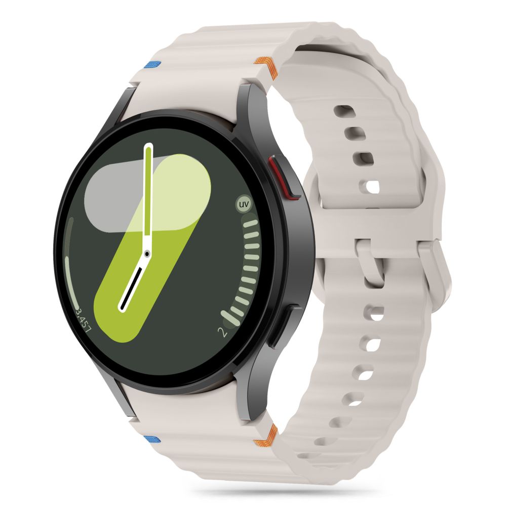 Curea Tech-protect Silicone Sport pentru Samsung Galaxy Watch 4 / 5 / 5 Pro / 6 / 7 / FE - Bej