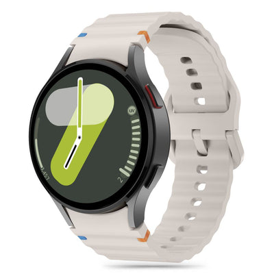 Curea Tech-protect Silicone Sport pentru Samsung Galaxy Watch 4 / 5 / 5 Pro / 6 / 7 / FE - Bej