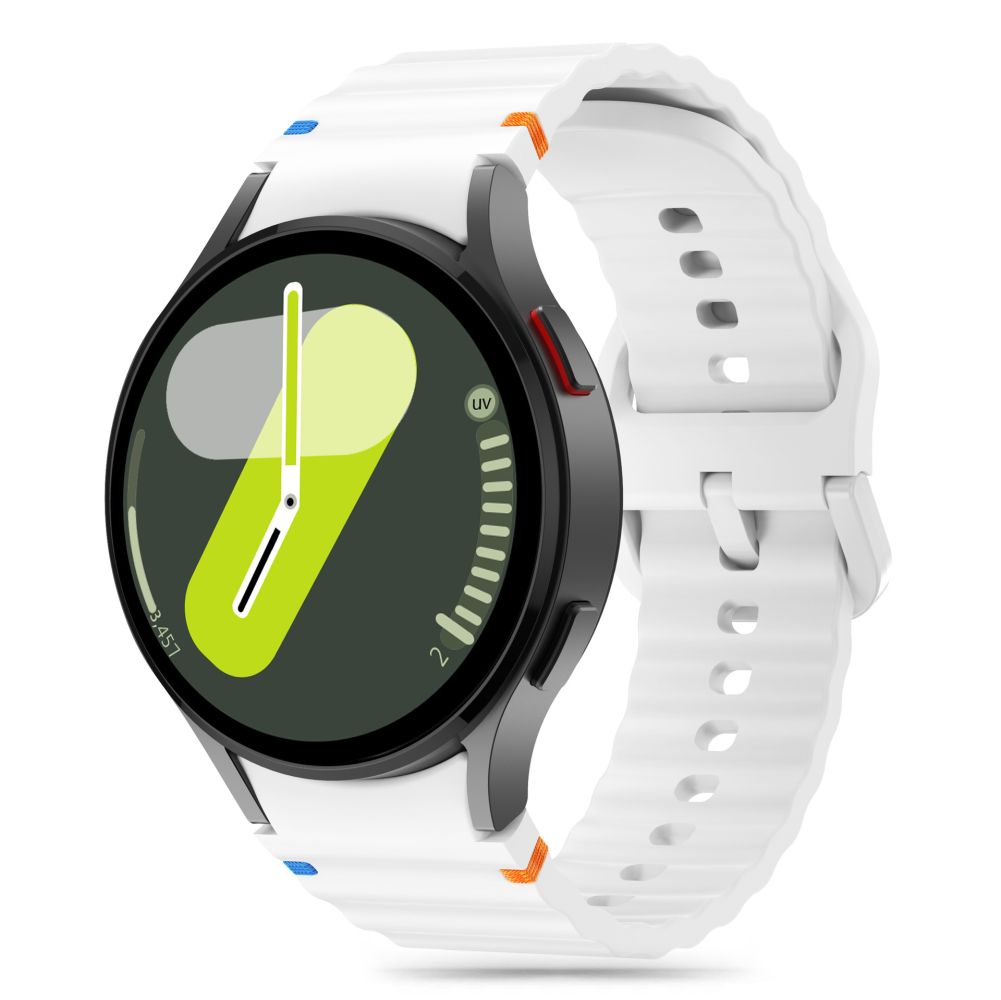 Curea Tech-protect Silicone Sport pentru Samsung Galaxy Watch 4 / 5 / 5 Pro / 6 / 7 / FE - Alb
