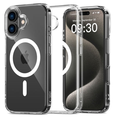 Husa Tech-protect Flexair Hybrid Magsafe iPhone 16 Plus Transparent