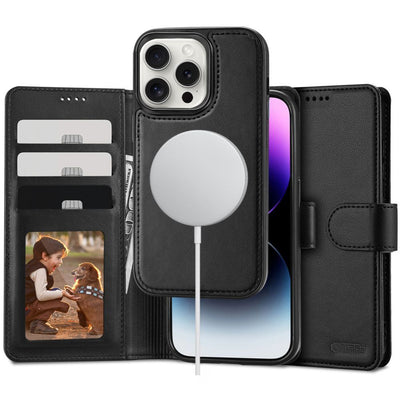 Husa Tech-protect Wallet Magsafe cu Wallet pentru iPhone 16 Pro - Negru