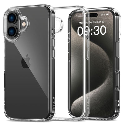 Husa Tech-protect Flexair Hybrid pentru iPhone 16 - Transparent