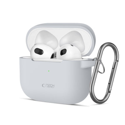 Husa Tech-protect Silicone Hook pentru Apple AirPods 3 - Gri