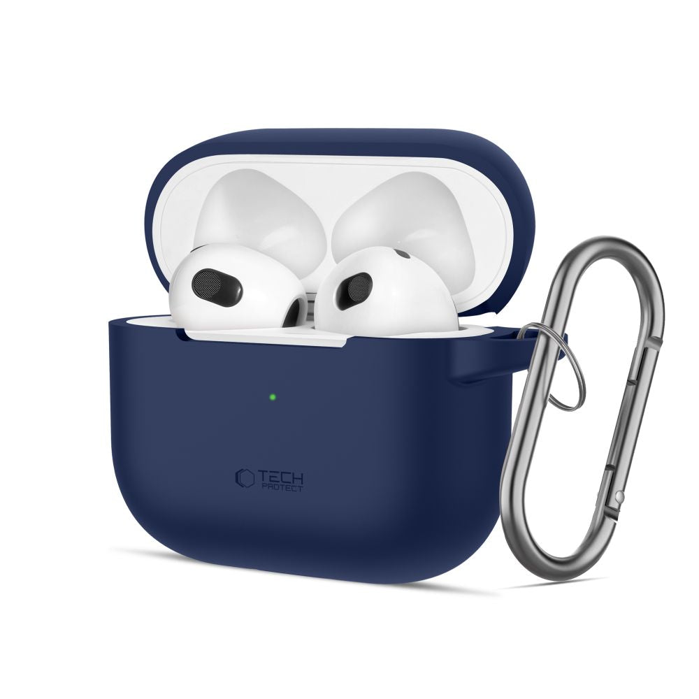Husa Tech-protect Silicone Hook pentru Apple AirPods 3 - Albastru
