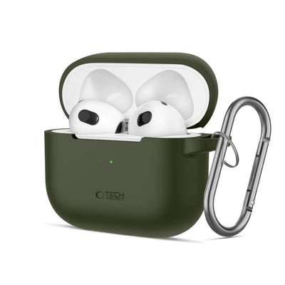 Husa Tech-protect Silicone Hook pentru Apple AirPods 3 - Verde
