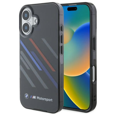 Husa BMW Motosport IML Random Stripes iPhone 16 Plus - Negru