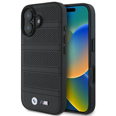 Husa BMW M Perforated And Stitched Line Magsafe pentru iPhone 16 - Negru